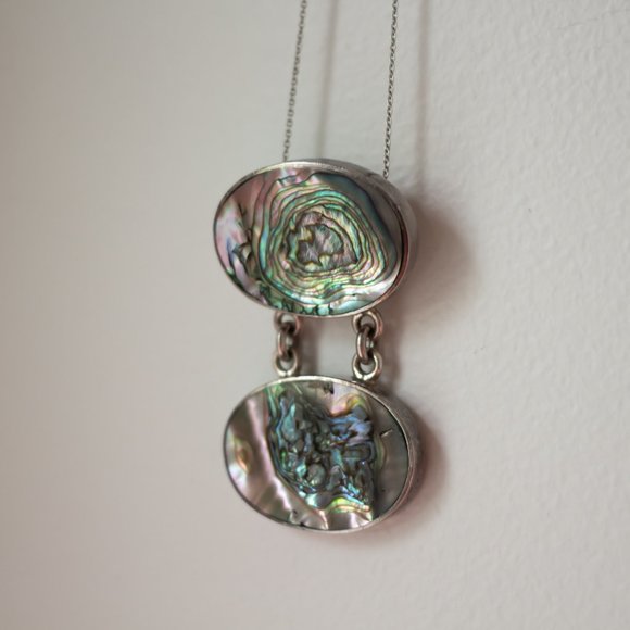 Double Oval Nacreous Pendant - Picture 5 of 6